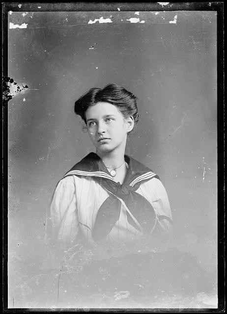 Photo:Unidentified Woman Portrait Sailor Dress c1873-c1916