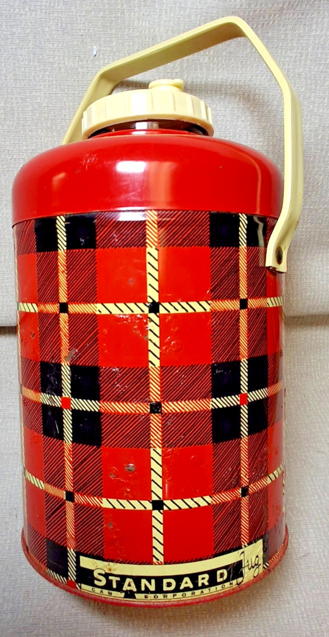 Vintage Plaid Tartan STANDARD CAN CORPORATION 1/2 Gallon Insulated Thermos JUG