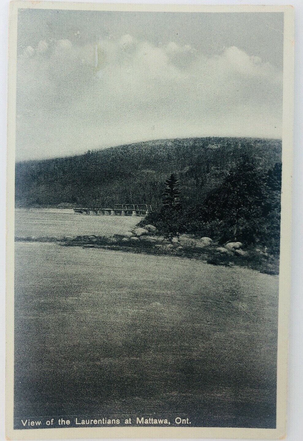 Vintage Mattawa Ontario Canada RPPC Laurentian Mountains Water Trees 1937