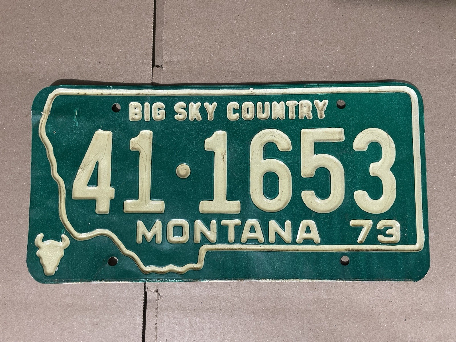 1973 Montana License Plate County 41 - 1653 McCone County