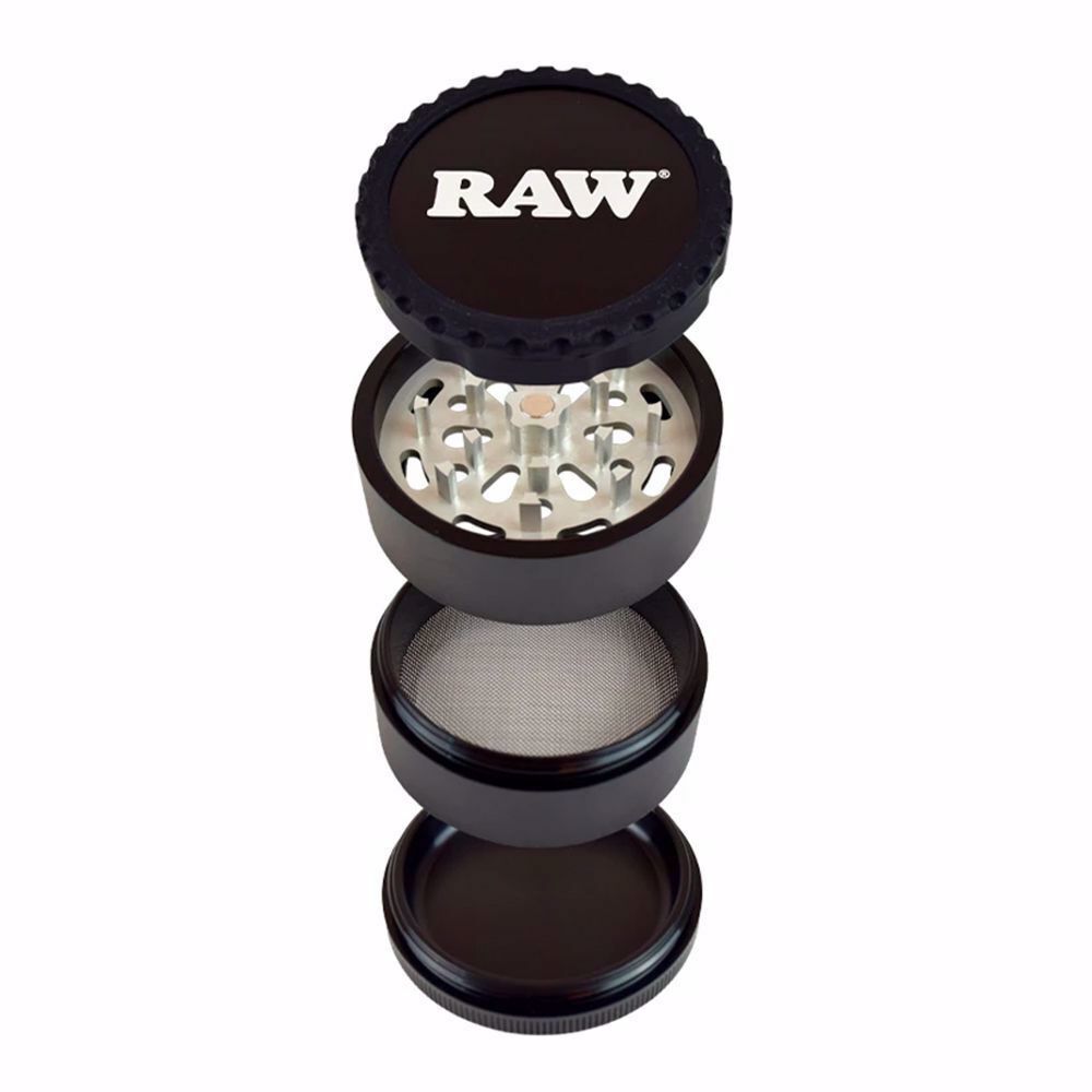 RAW Life 4-Piece Herb Grinder Version 3 V3 - Black (FREE SHIPPING)