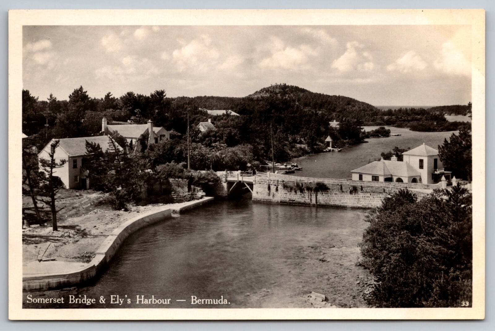 Somerset Bridge & Ely\'s Harbour. Bermuda Real Photo Postcard. RPPC