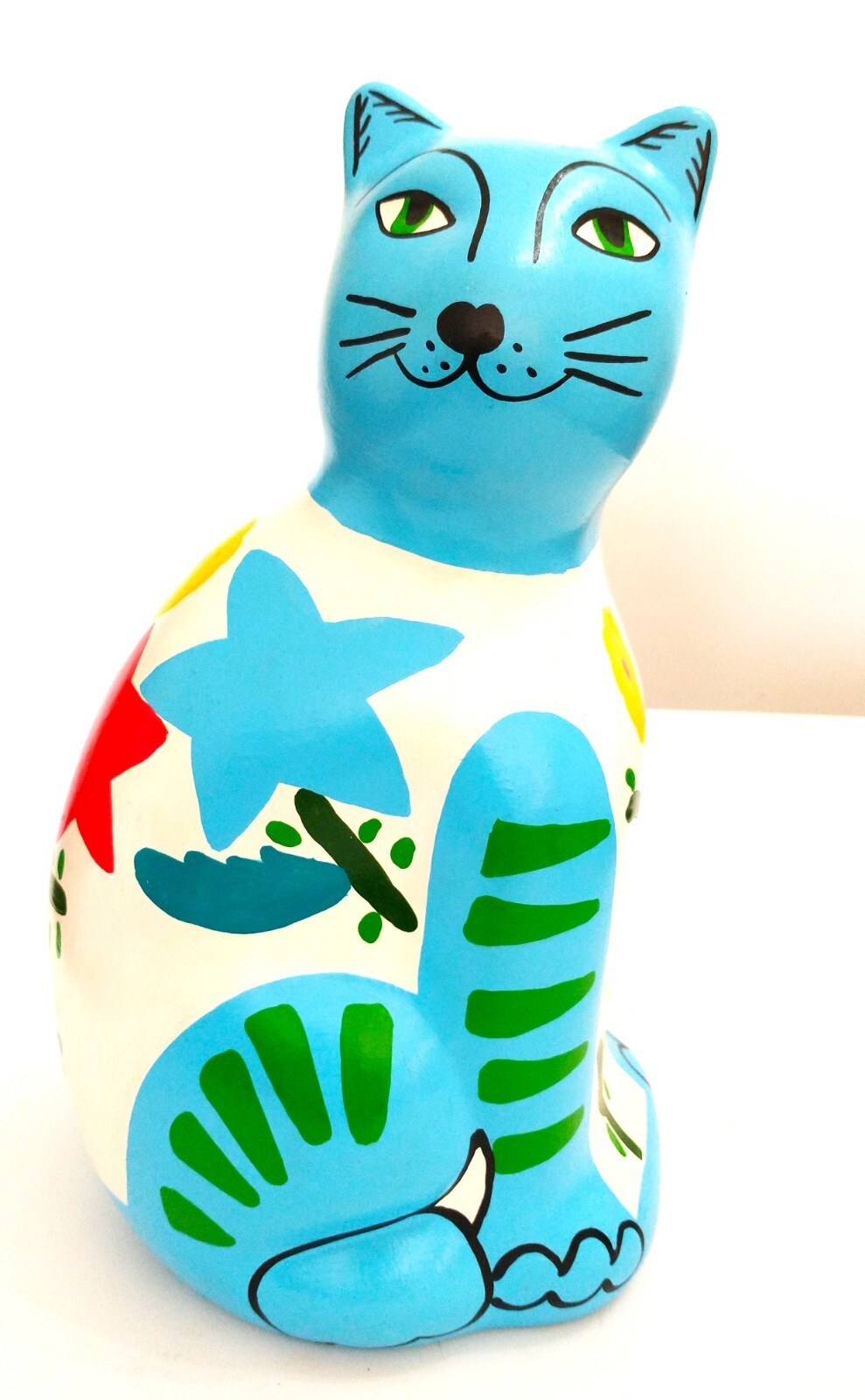 Handcrafted/Painted Mayabella Yucatan Mexico Folk Art Cat/Kitty  Coin Bank   10