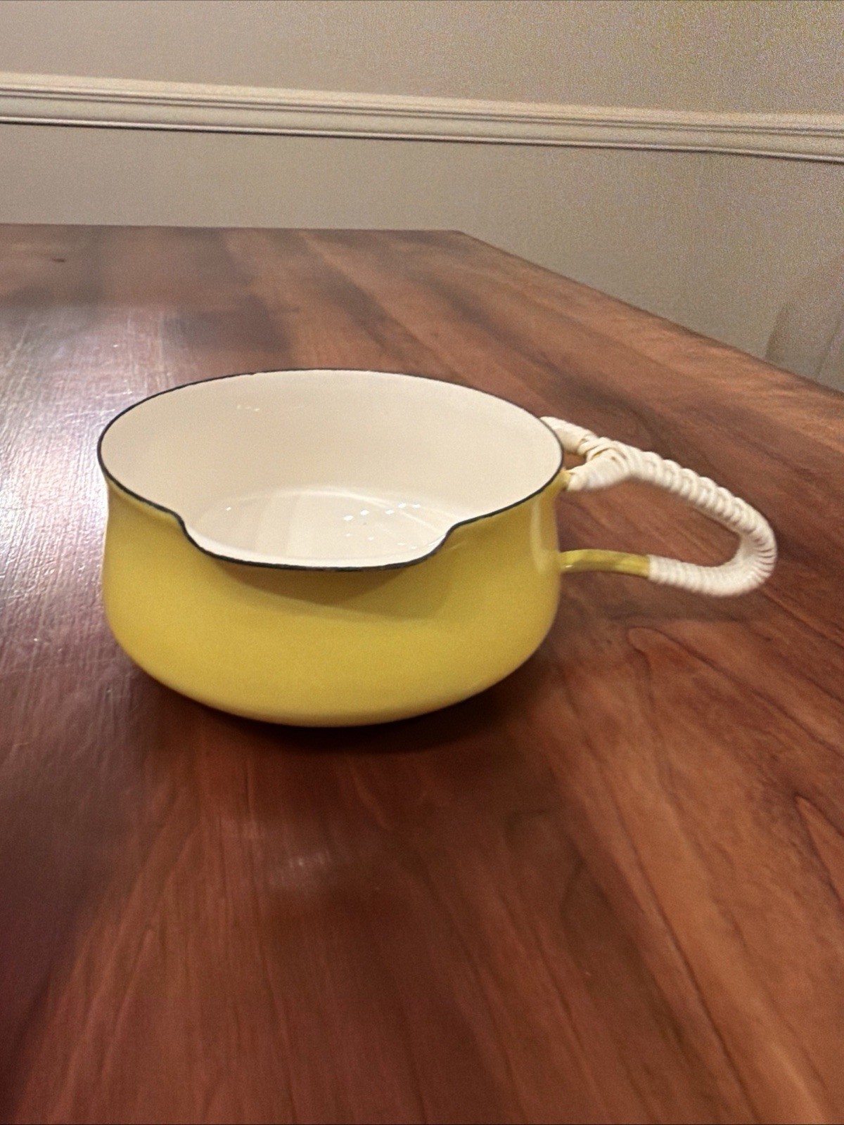 Rare 1955 Dansk Kobenstyle Yellow Enamel Saucepan Quistgaard Denmark MCM