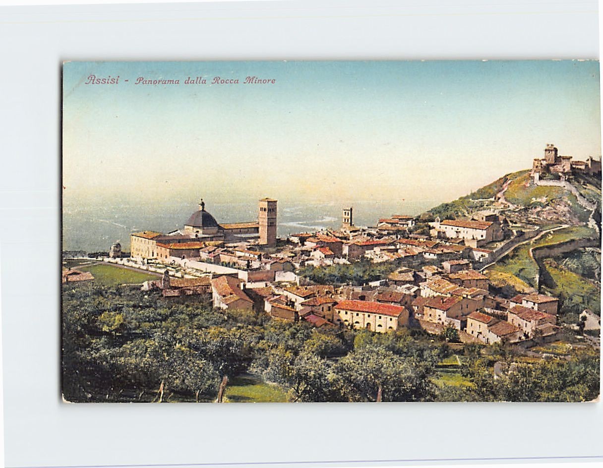 Postcard Panoramic View Assisi Italy