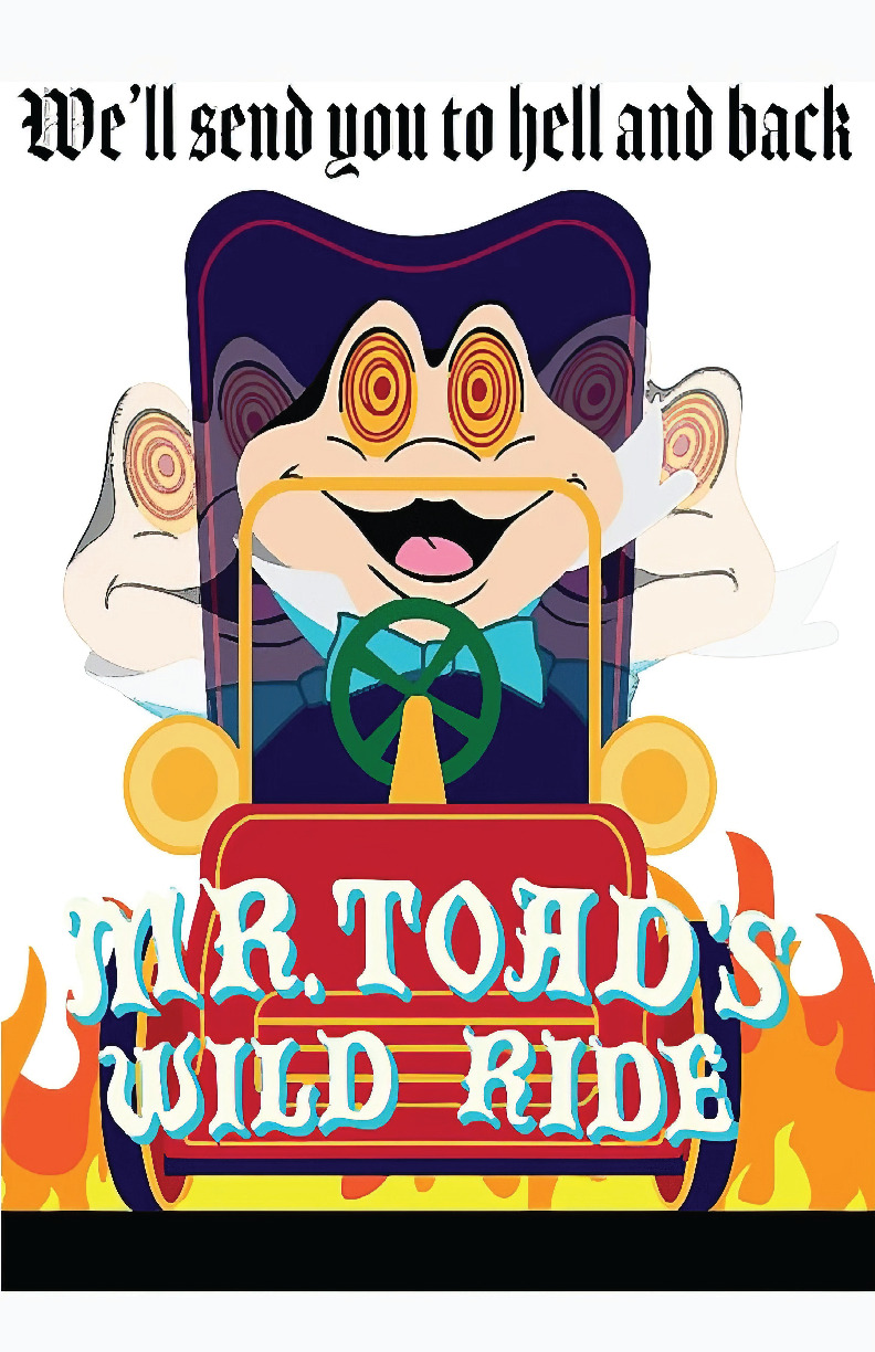 Disney Disneyland Mr Toads Wild Ride Send you to hell Attraction Poster Print