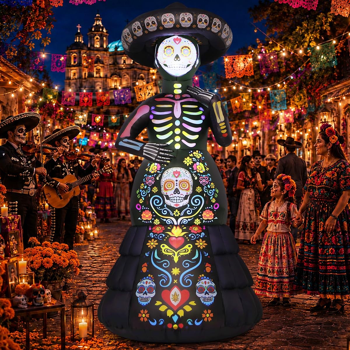 GOOSH 7.2FT Halloween Inflatables Outdoor Decorations Ghost Bride Halloween Blow GOOSH 7.2FT Halloween Inflatables Outdoor Decorations Ghost Bride Halloween Blow