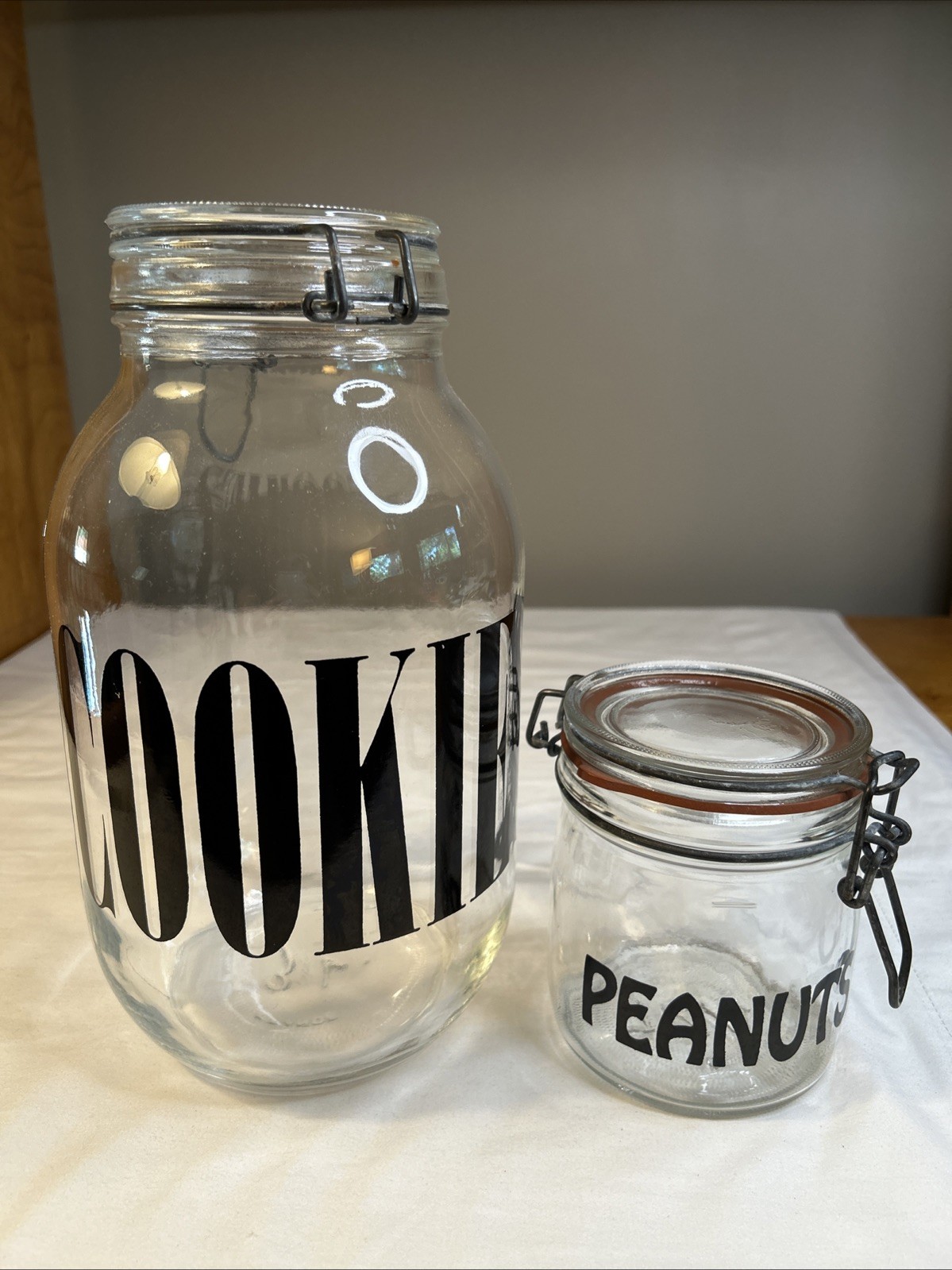 Vintage Triomphe Glass Jars France 1/2L & 3L