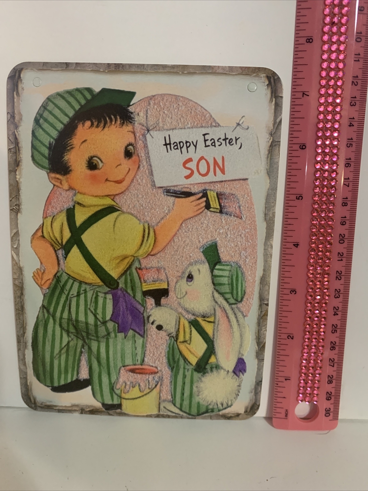 Easter Decor VINTAGE STYLE Die Cut Cardboard 5 X 7”