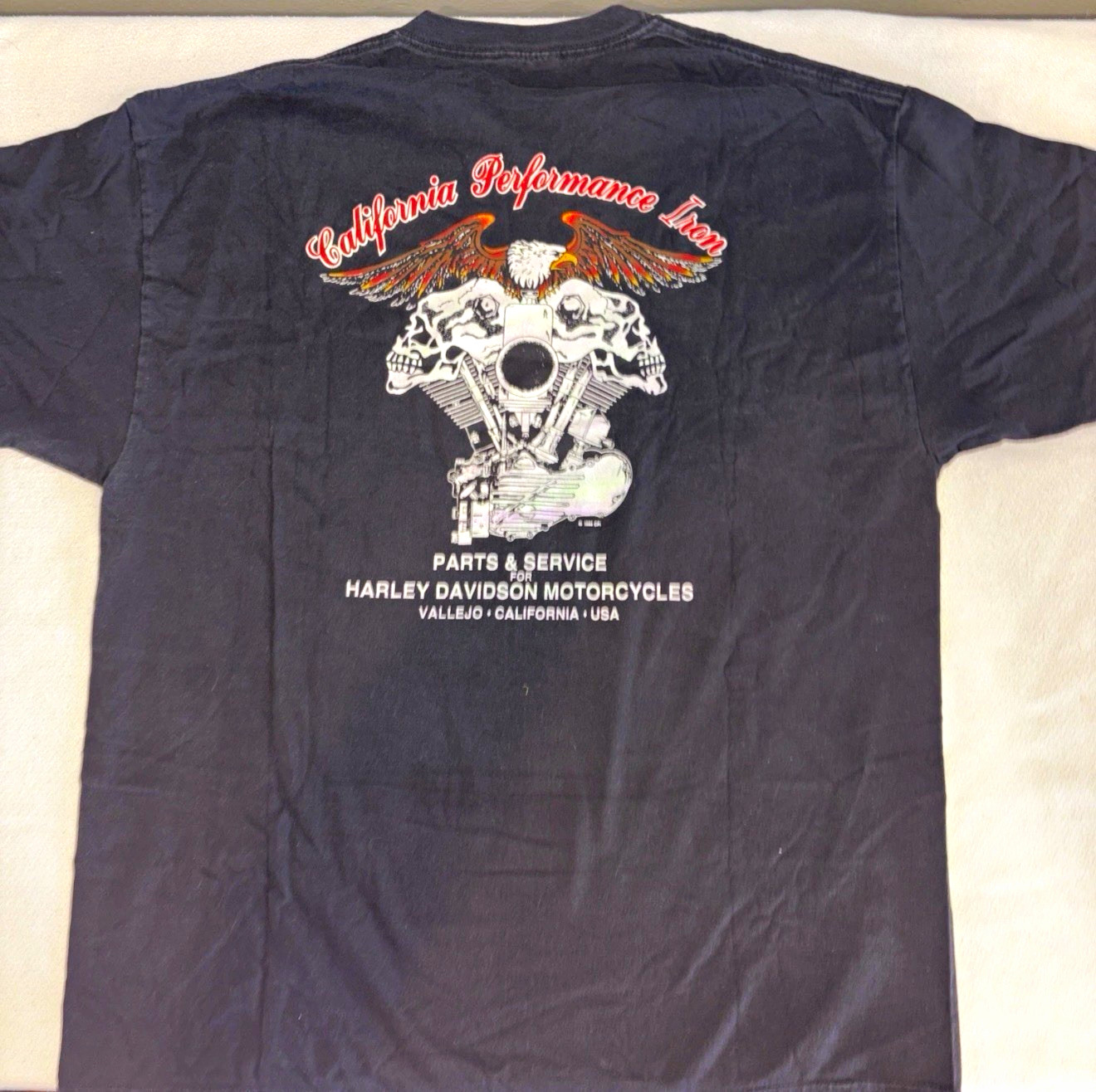 VTG Harley Davidson SS California Performance Iron Shirt Vallejo 707 ⚡️⚡️🔴⚪️🦅 VTG Harley Davidson SS California Performance Iron Shirt Vallejo 707 ⚡️⚡️🔴⚪️🦅