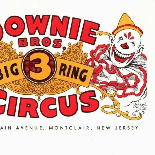 Scarce c1953 Downie Bros. 3 Ring Circus Letterhead - Montclair, NJ