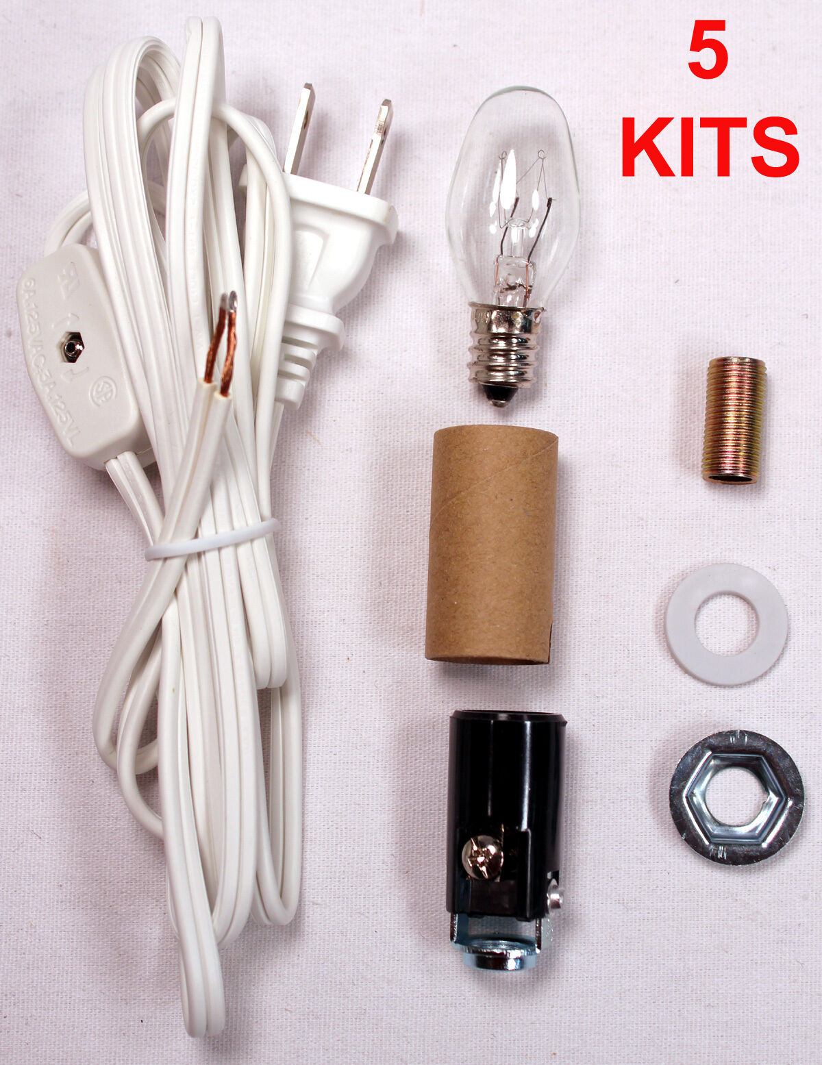 Lot of 5 - Small Christmas Tree Wiring Kits #ML2-B6, For Lighting Small Objects