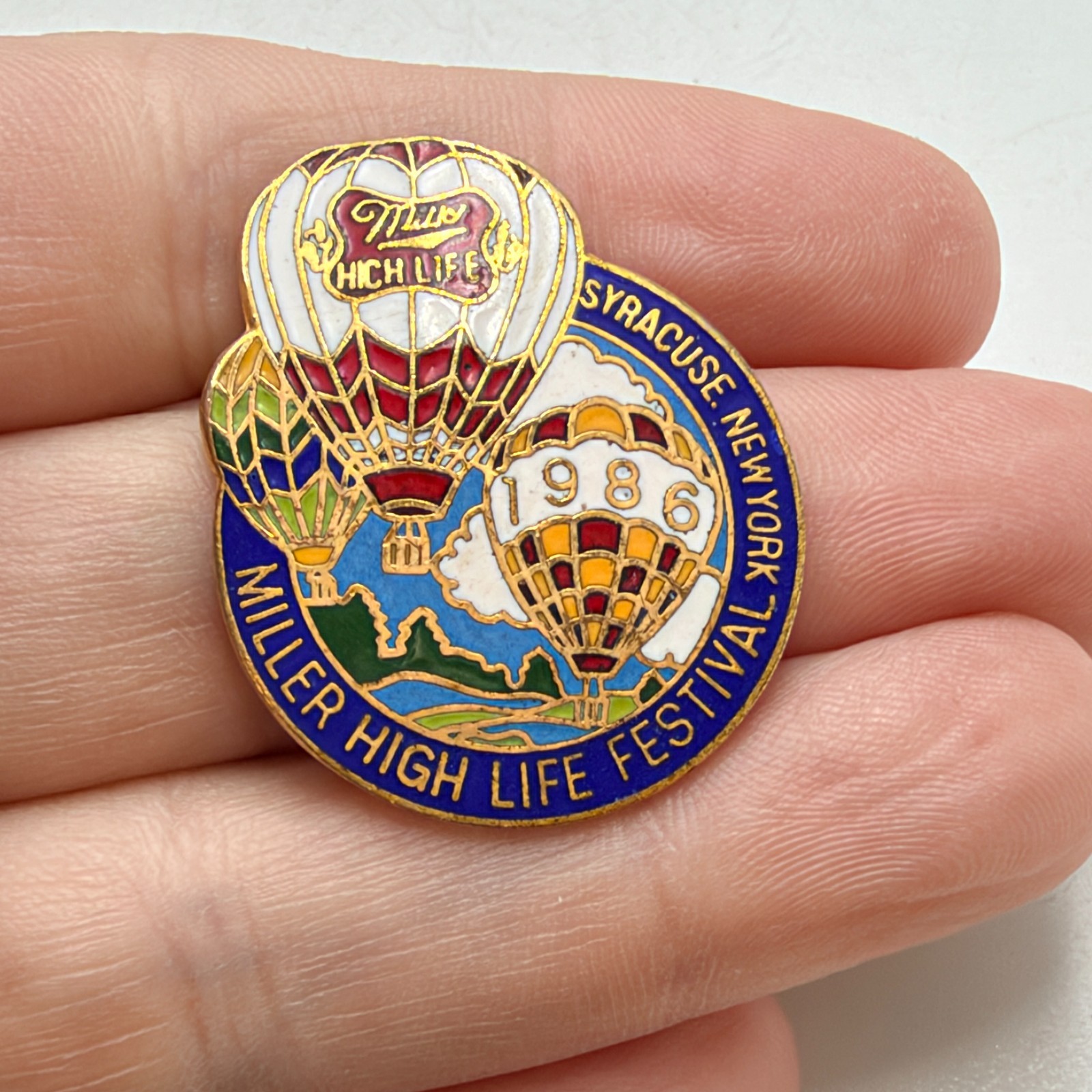 1986 Miller High Life Festival Lapel Pin Syracuse New York Balloon Event Vintage 1986 Miller High Life Festival Lapel Pin Syracuse New York Balloon Event Vintage