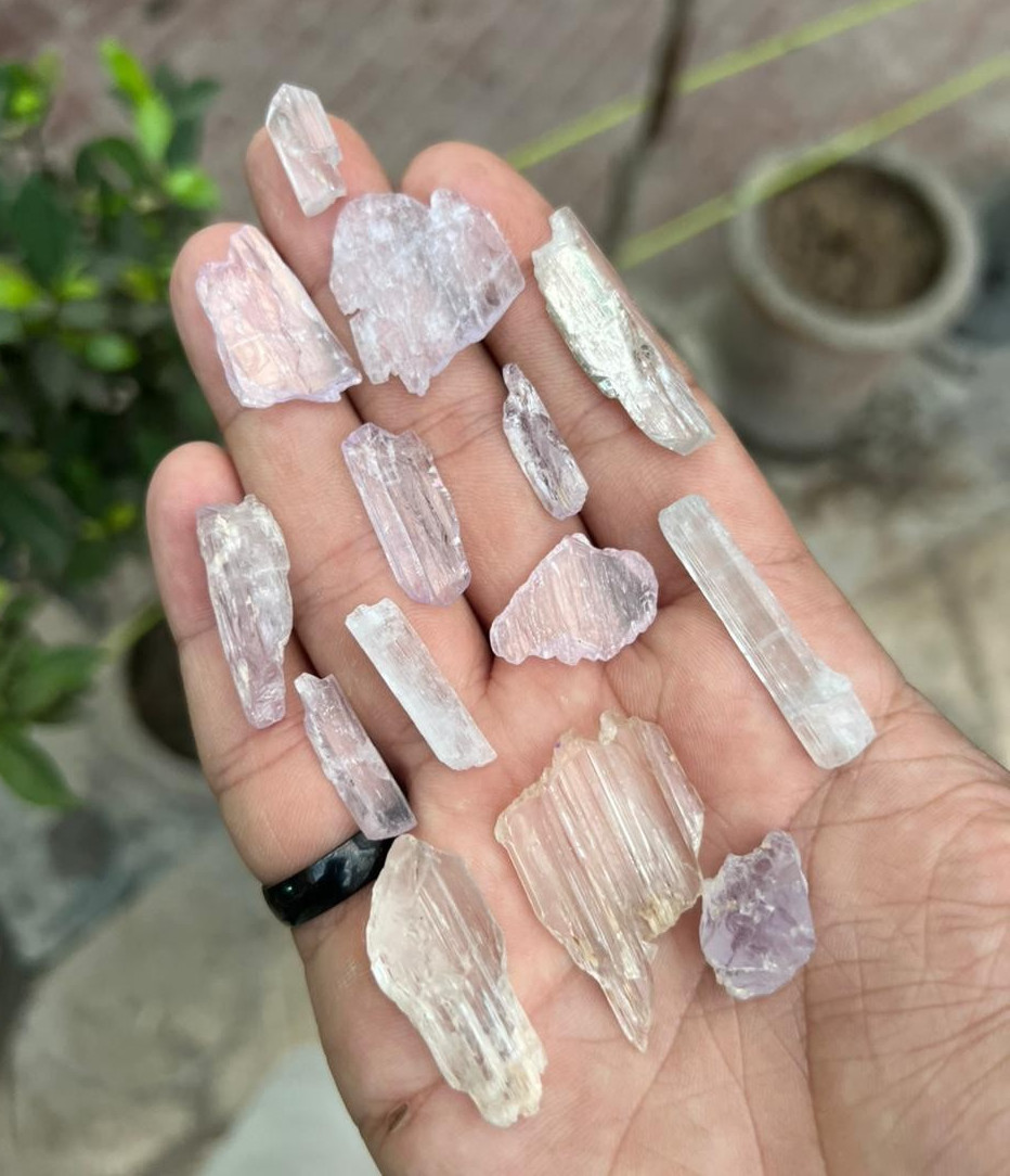 43g | Etched Pink & Yellow Kunzite Crystal Rough Specimen – Kunar Afghanistan