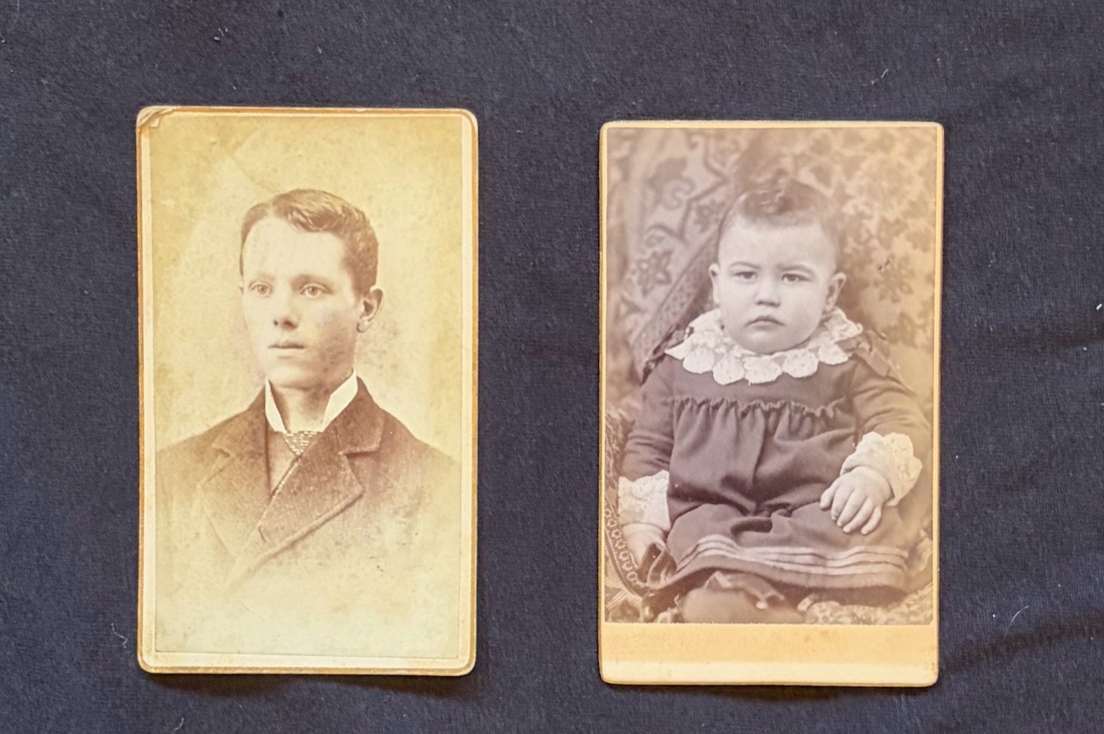 Lot of 2 Antique VT CDV Photos Gauvin Photographer Middlebury Vermont Late 1800s