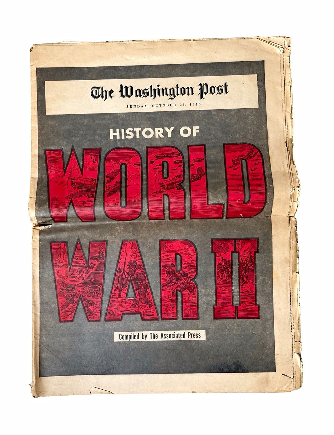 1945 Associated Press A History of World War II John L. Springer WWII Newspaper