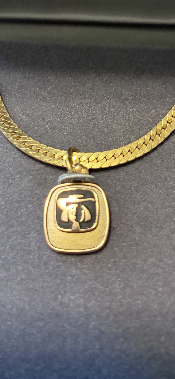 1981 Quaker Oats O.C. Tanner 10K Gold Emblems Belt Buckle & 14K GF Necklace Set
