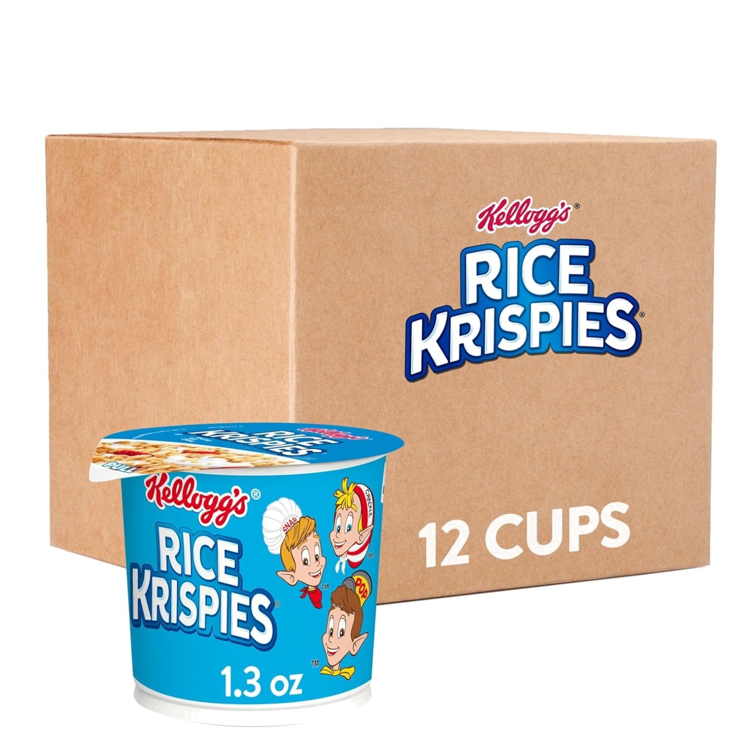 Rice Krispies Breakfast Cereal Cups, Portable Snack, 12 Pack Rice Krispies Breakfast Cereal Cups, Portable Snack, 12 Pack