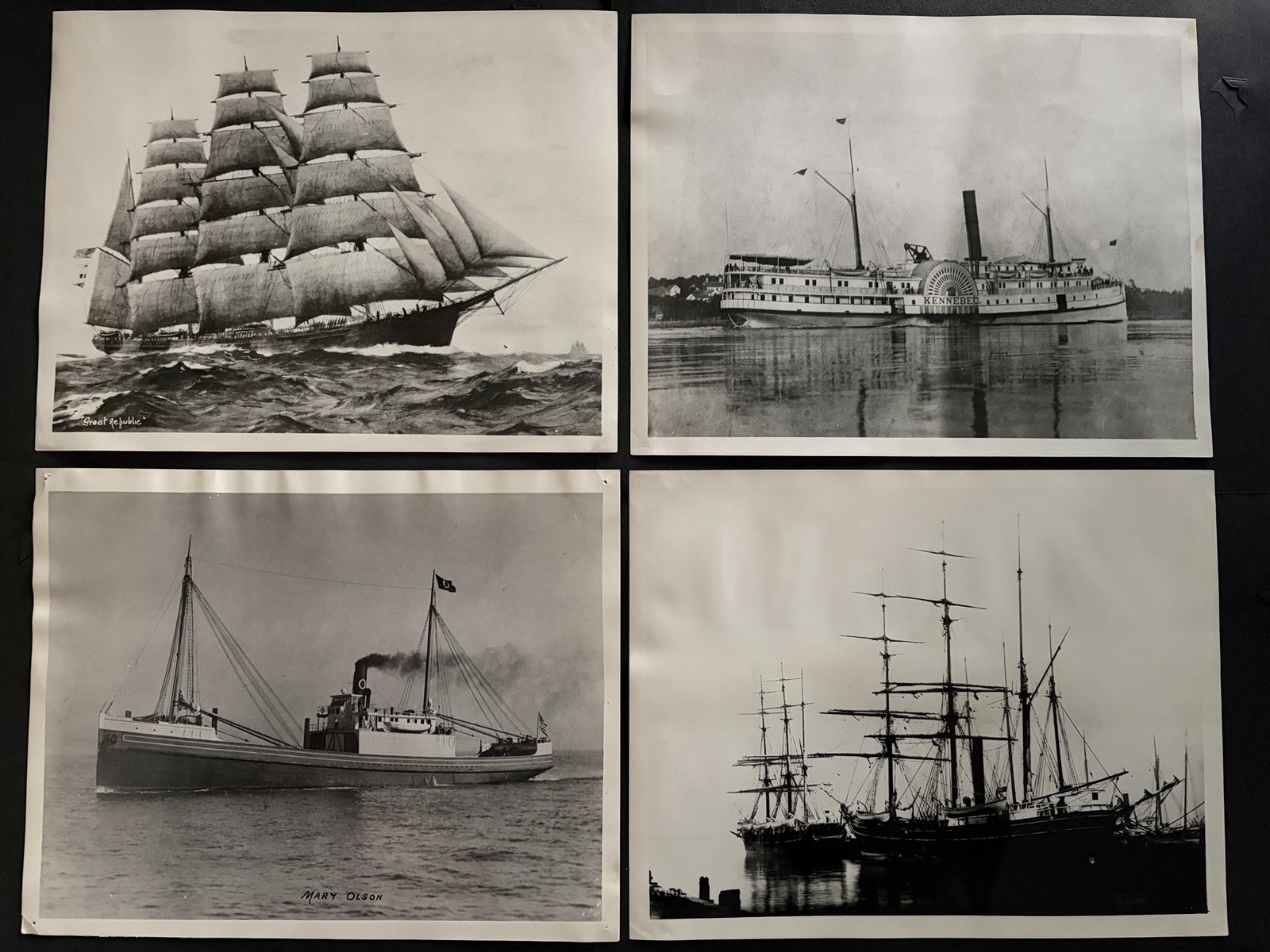 Vintage Maritime & Steamboat Photograph Lot 7 Pics 8x10 G.B. Abdill Collection