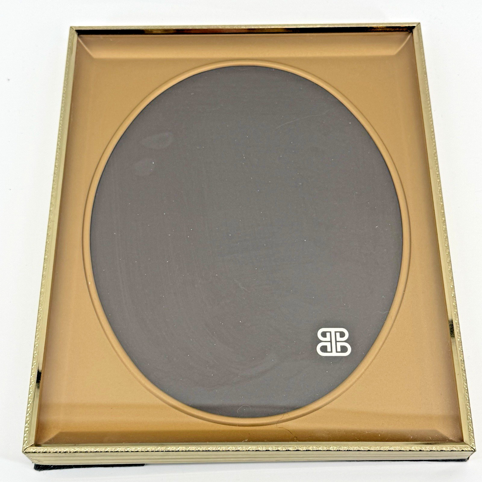 Vintage Burnes of Boston Gold Tone Brass Metal 8x10 Picture Frame w/ Oval Matte