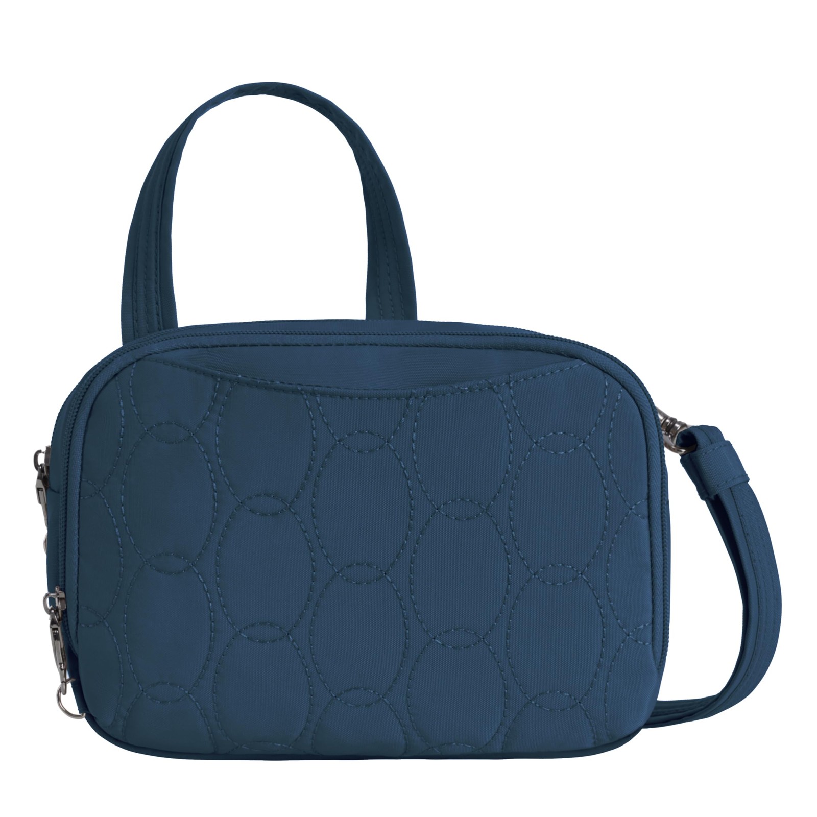 Travelon Anti-Theft Runways Double Compartment Crossbody, Ocean