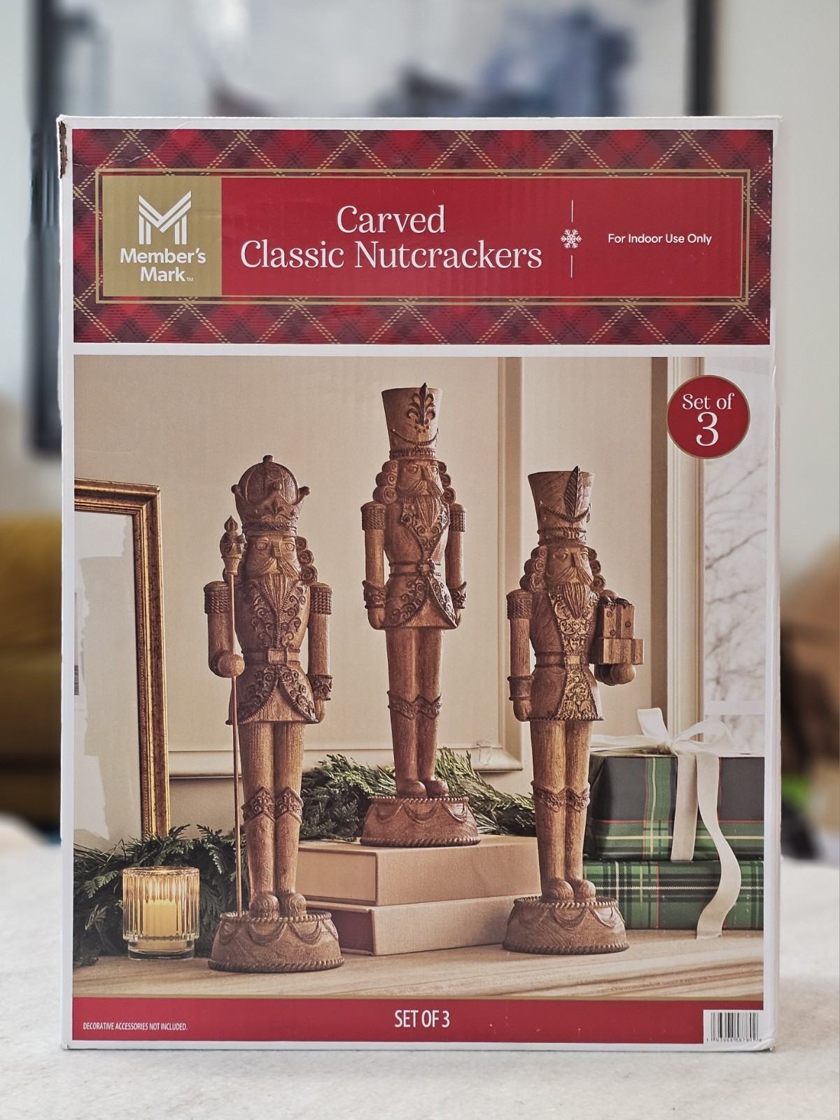 Members Mark Carved Classic Nutcrackers Set for Indoor Use Only New in Box