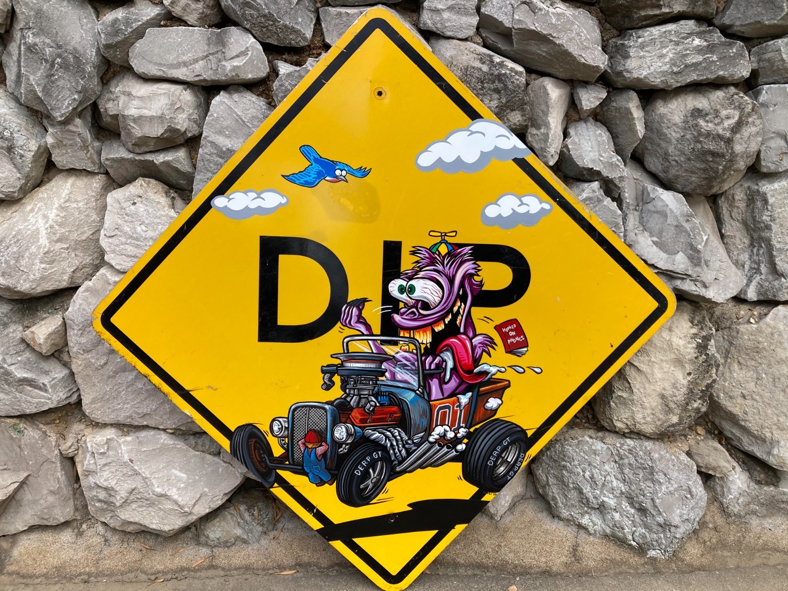 Hot Rod Monster DIP Road Sign