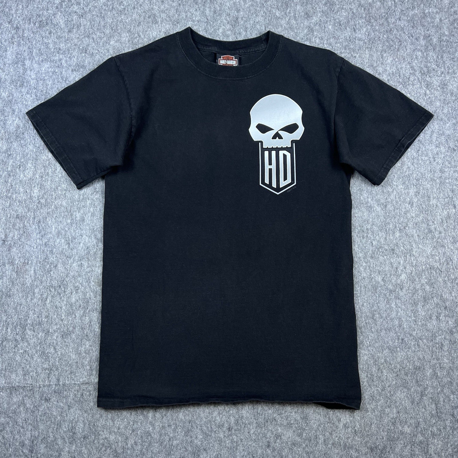 Harley Davidson Men's T-Shirt Black Short Sleeve Chuck's Bloomington, IL Size S
