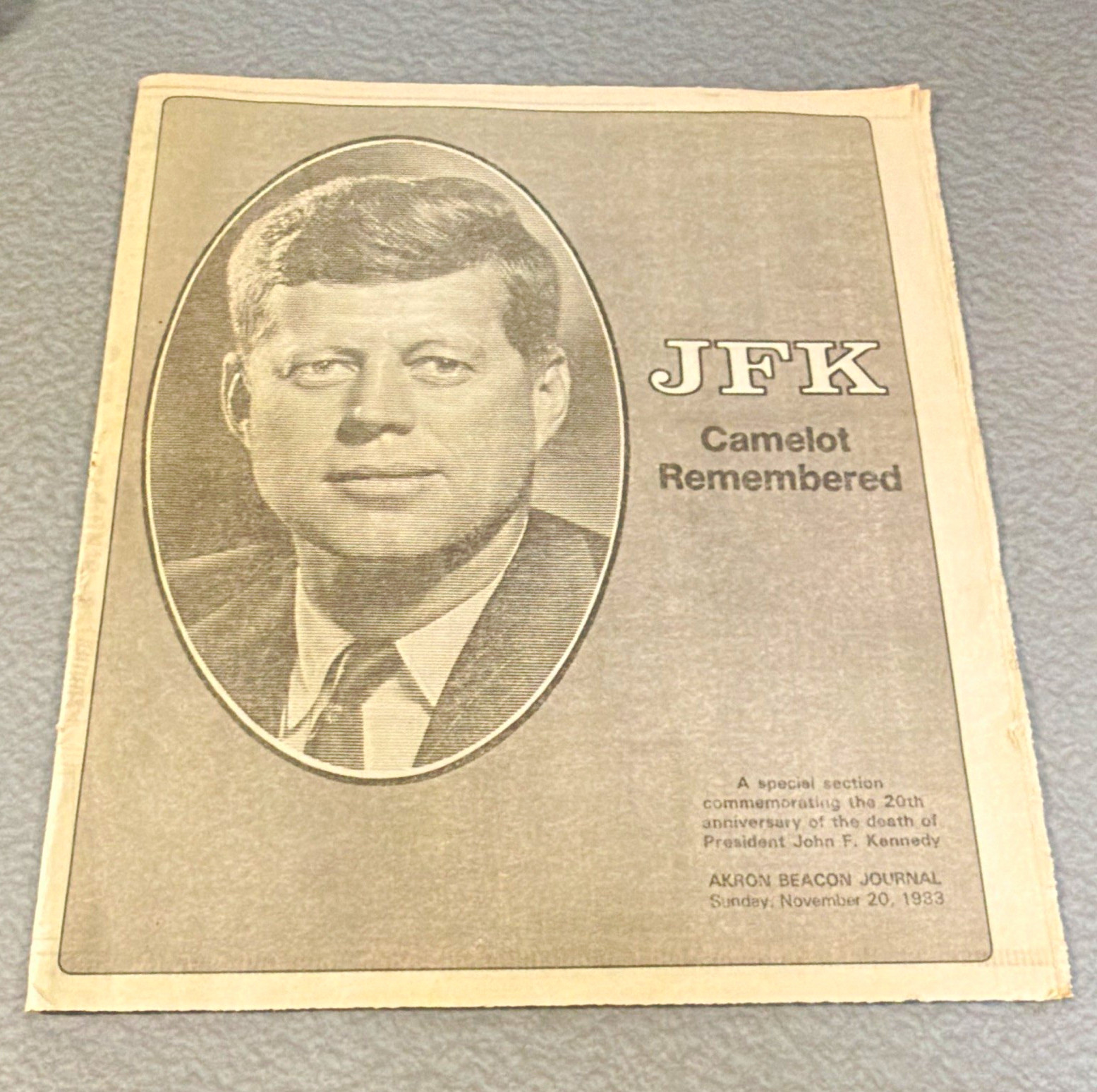 Vintage Nov 20, 1983 Akron Beacon Journal Special “JFK Camelot Remembered”