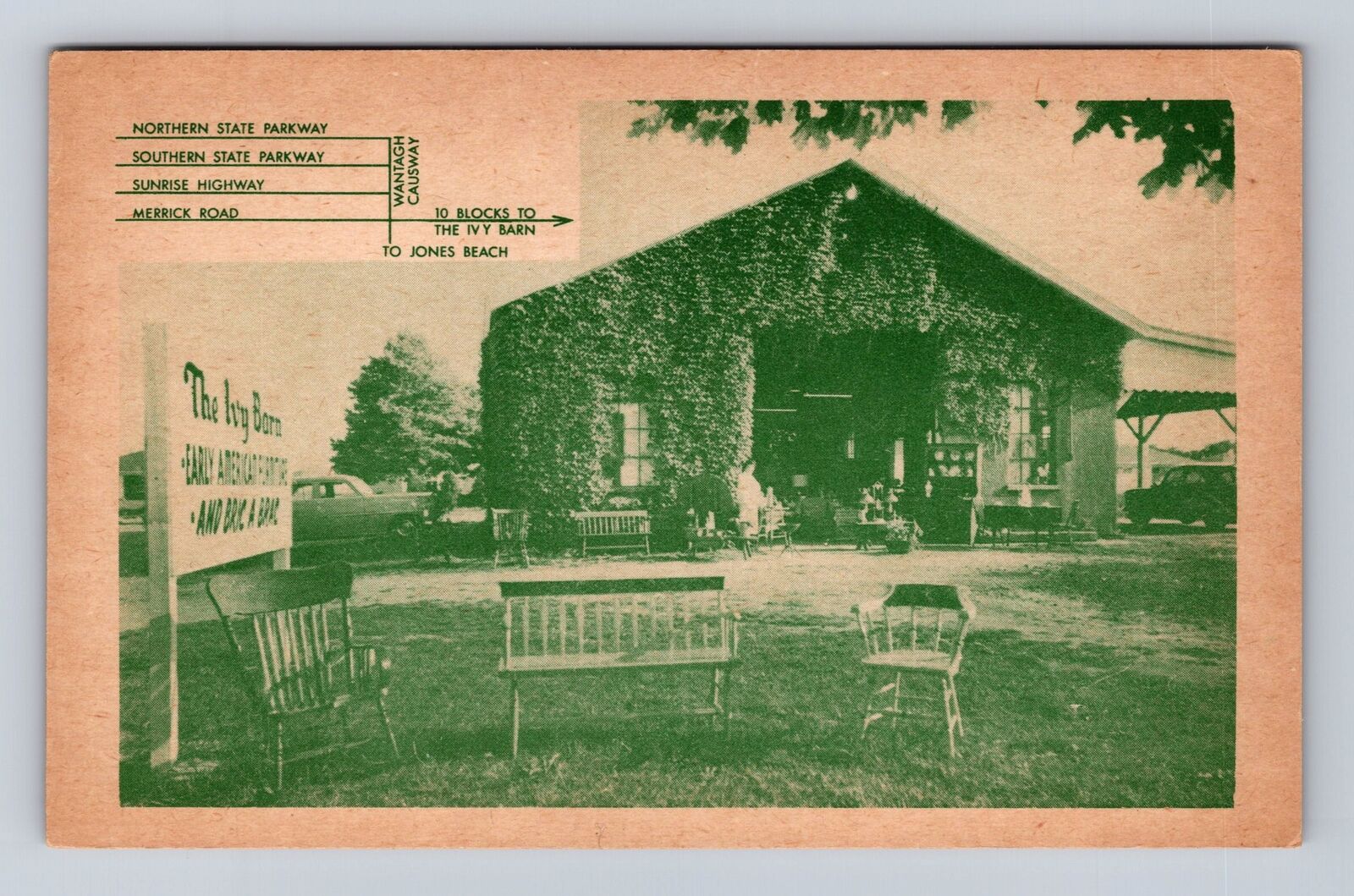 Wantagh, Long Island NY-New York, The Ivy Barn Furniture Store, Vintage Postcard