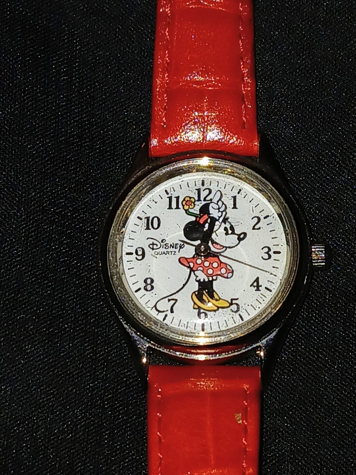 Vintage, Ladies Minnie Mouse Watch, Leather Band, New Battery Vintage, Ladies Minnie Mouse Watch, Leather Band, New Battery