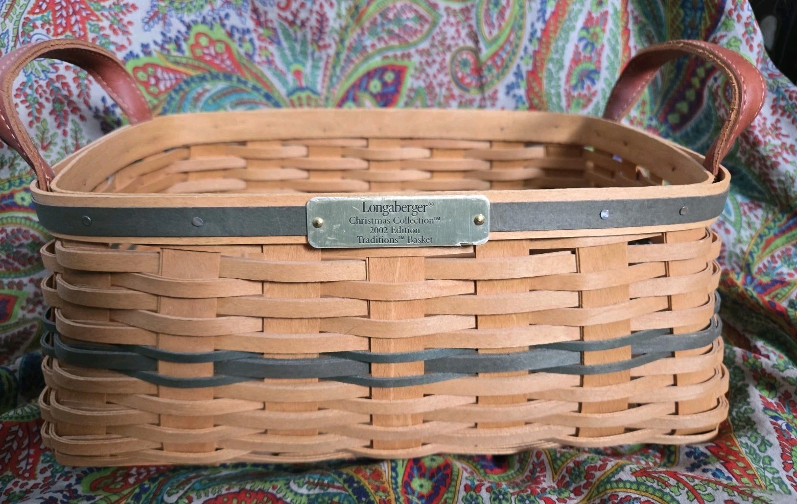 Longaberger 2002 Christmas Collection Green Traditions Basket 