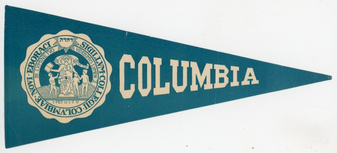 1920s-30s Columbia University Pennant Sticker Label #2N