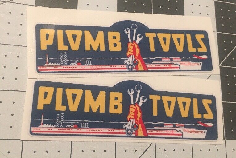 Plomb Tools War WW2 decals vintage tool box 1940's vinyl 4 3/4” For Inset set 2