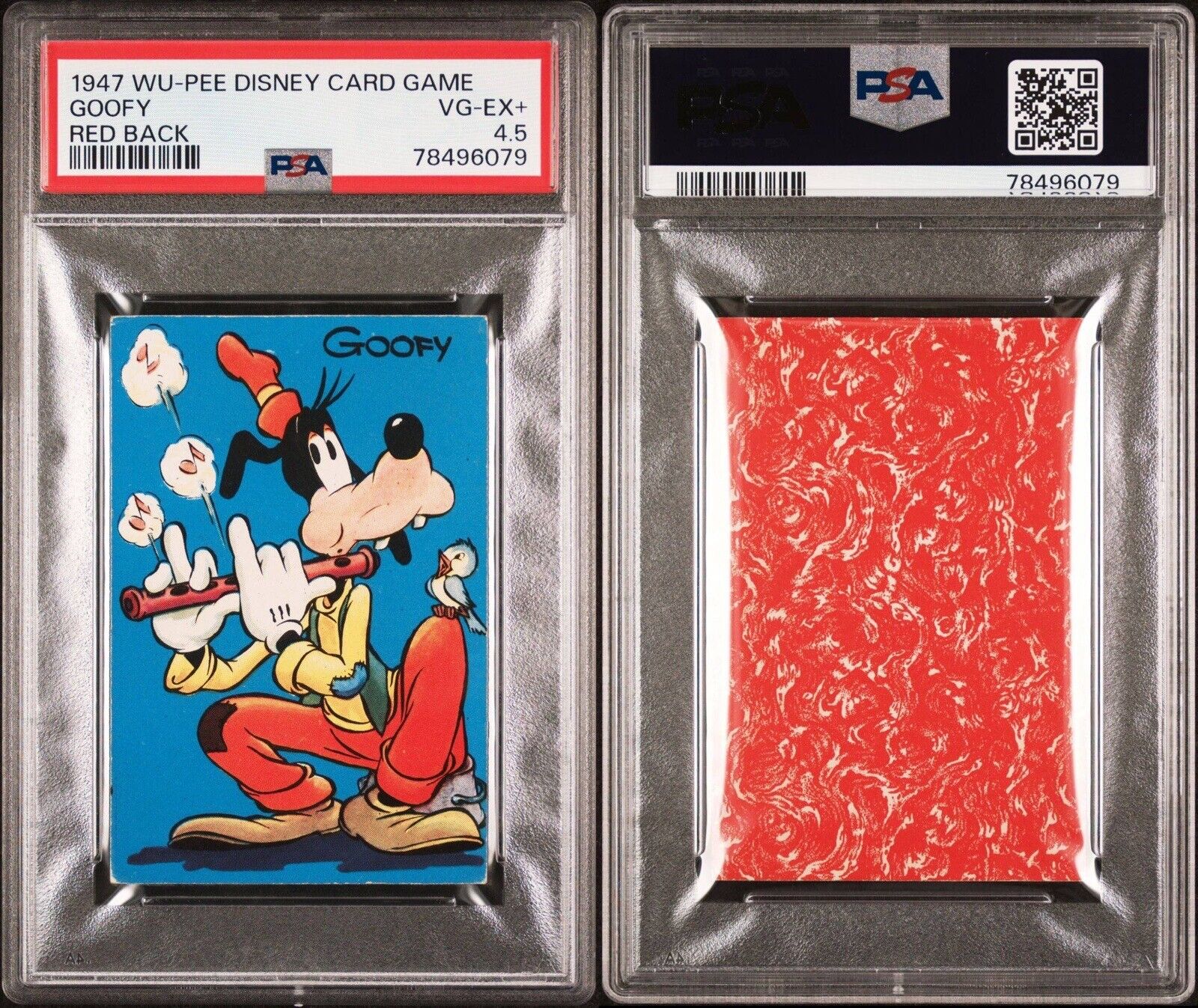 EXTREMELY RARE 1947 WU-PEE DISNEY CARD GAME GOOFY CARD PSA 4.5 VG-EXCELLENT+