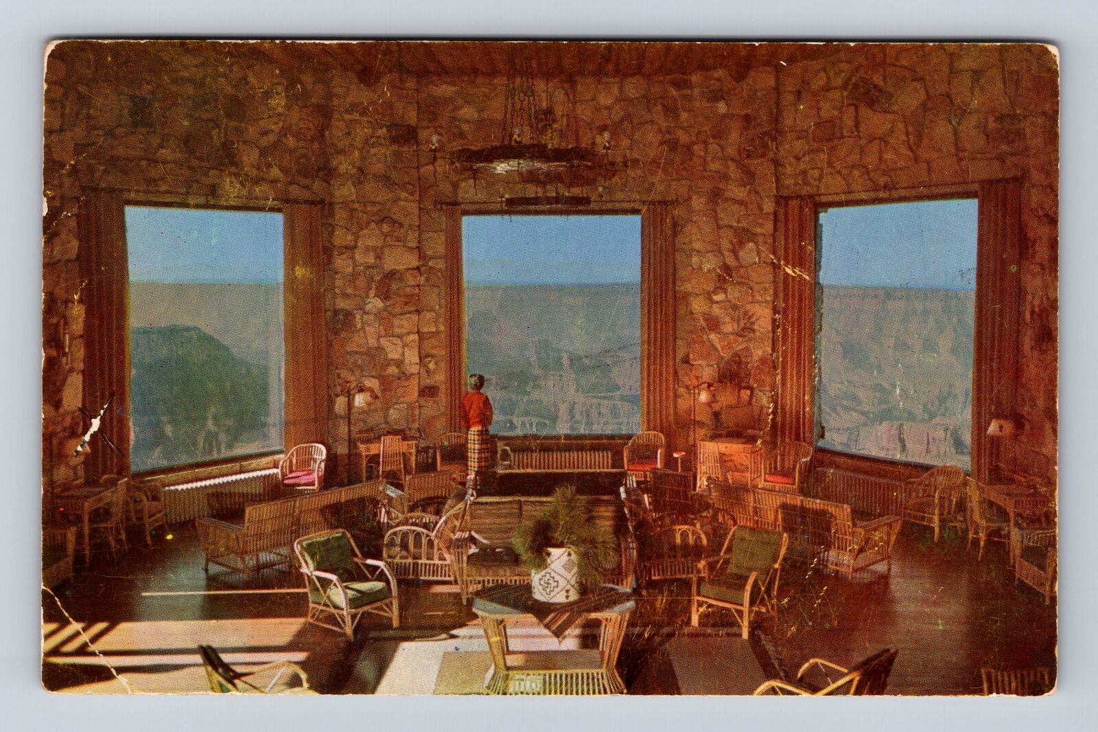 Grand Canyon National Park-The Lounge, Grand Canyon Lodge, Vintage Postcard
