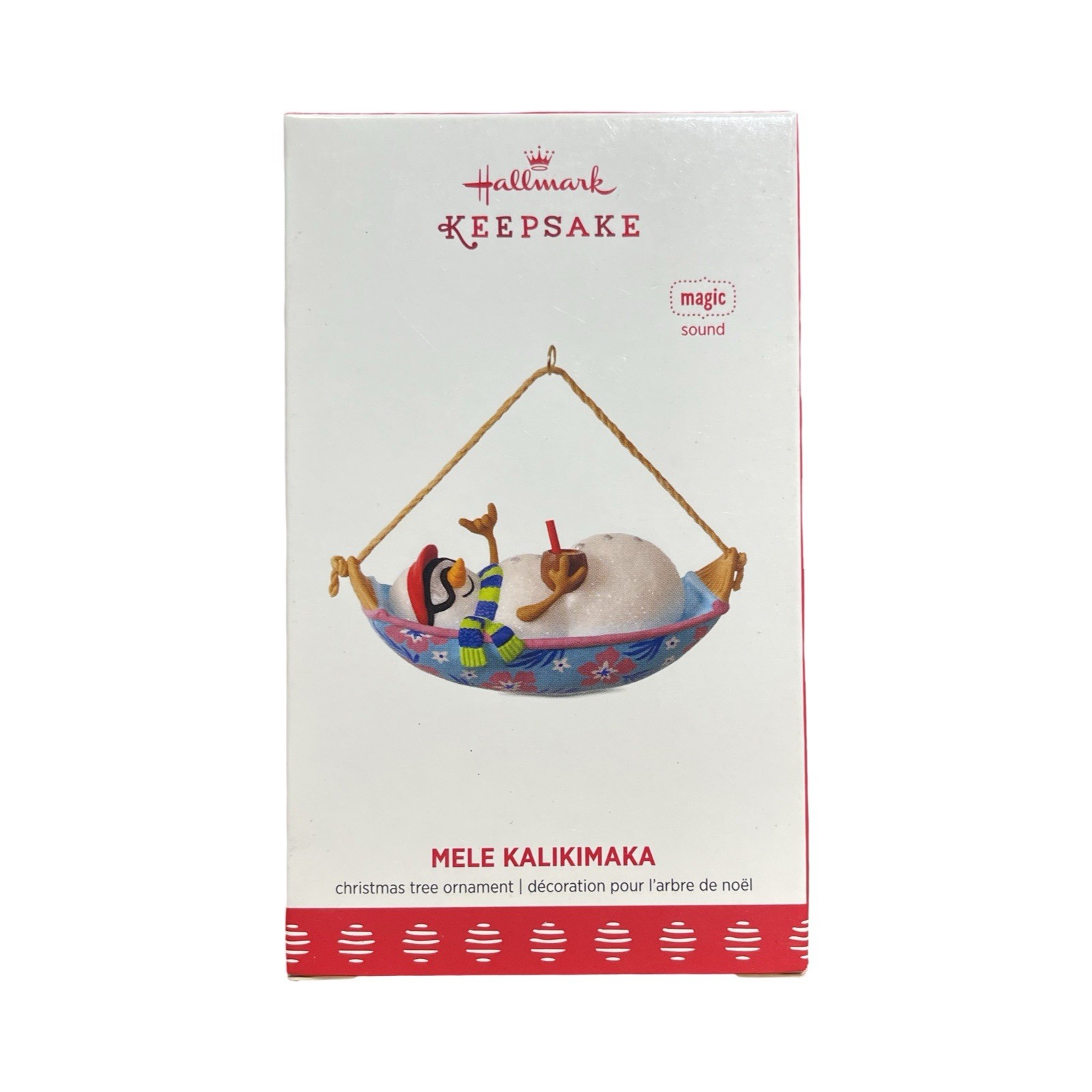 2017 Hallmark Mele Kalikimaka Hawaiian Ornament - Snowman In A Hammock