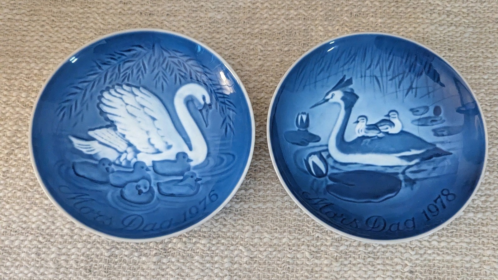 Bing & Grondahl Mother\'s Day Plates 1976 & 1978 Pair Danish Porcelain