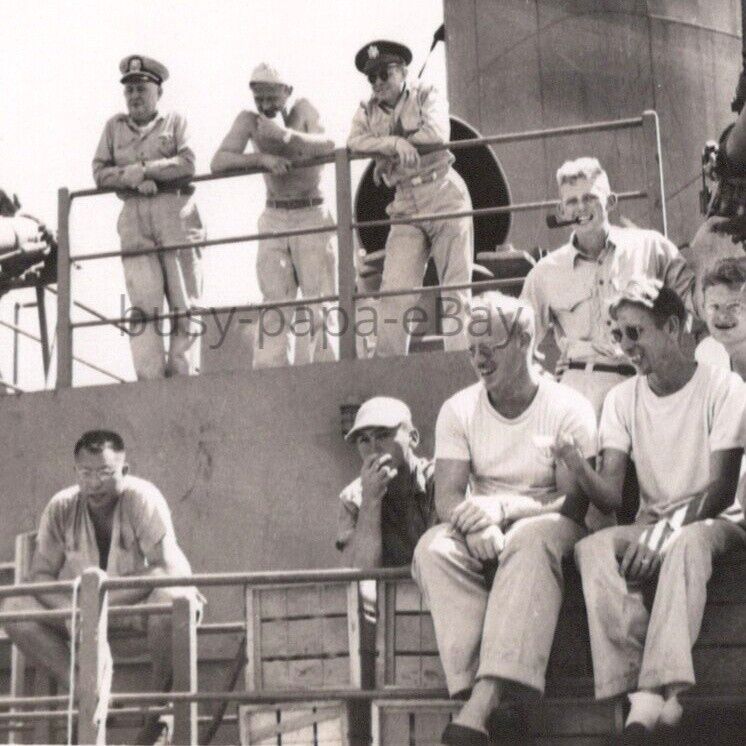 1950s US Navy Sailors Neptune Equator Crossing Party Hazing Ritual Photo #3