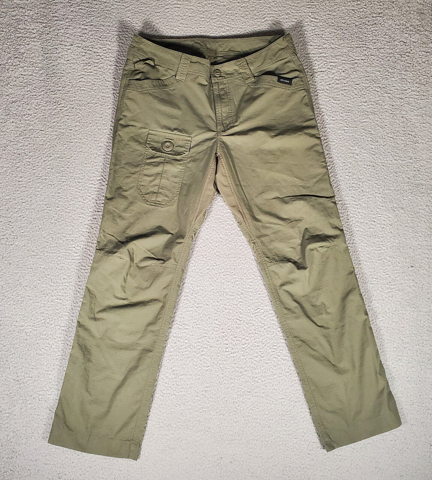 Beyond Clothing Combat Pants 34x30 Army Green Ripstop Canvas Stretch Lightweight