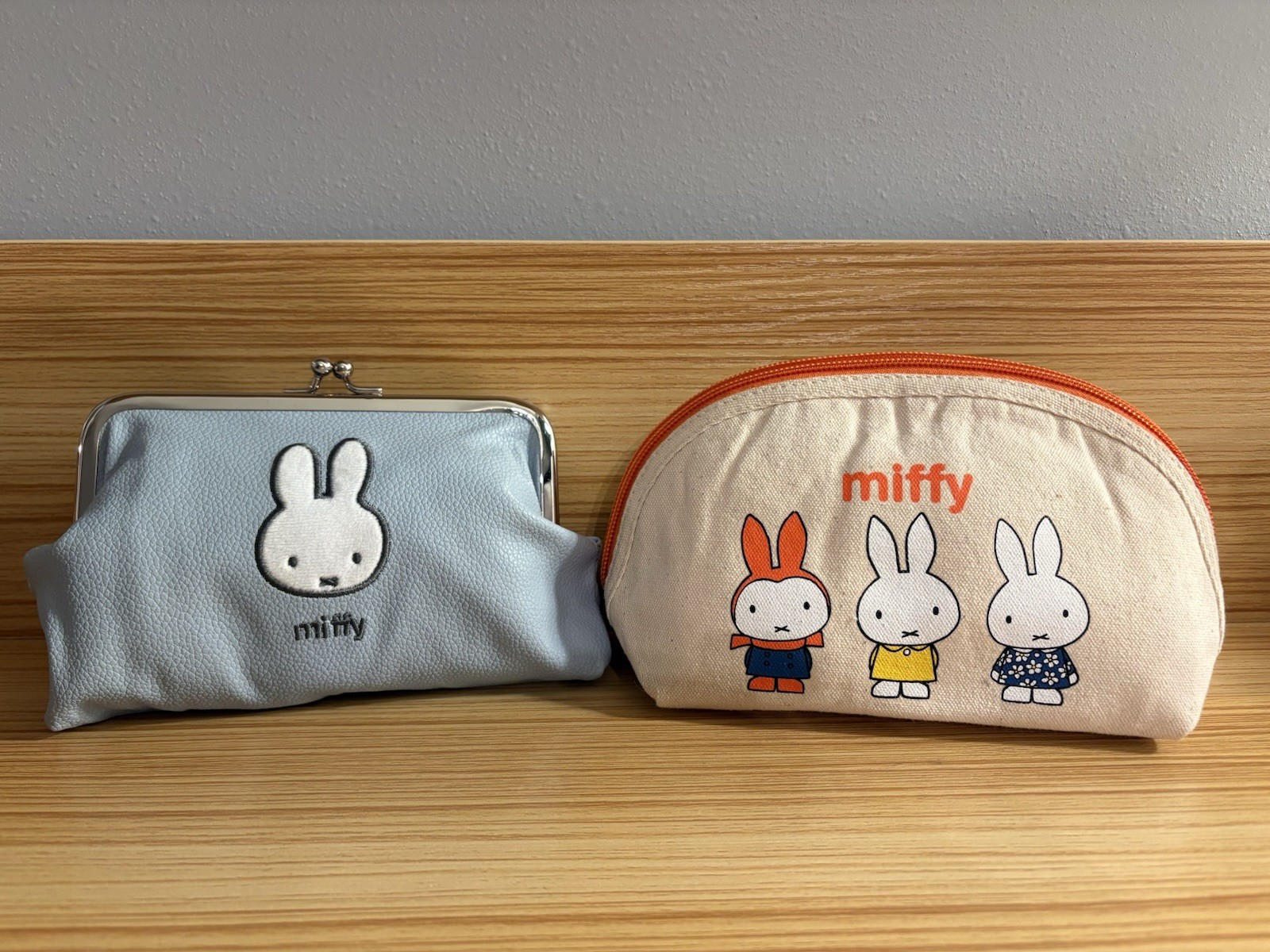 Miffy Combo Special - Embroidered Metal Bow-shaped Clasp Purse & Pouch