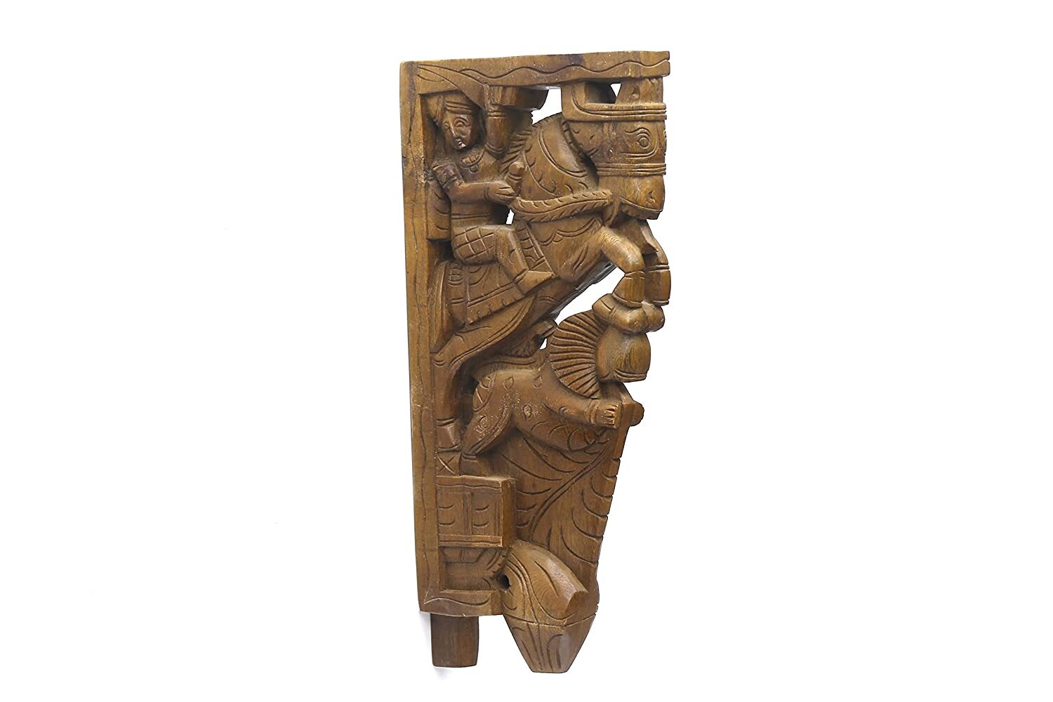 Handcrafted, Wooden Horse Depiction Door Bracket Size 2 x 6 x 12 inch Pack of 1 