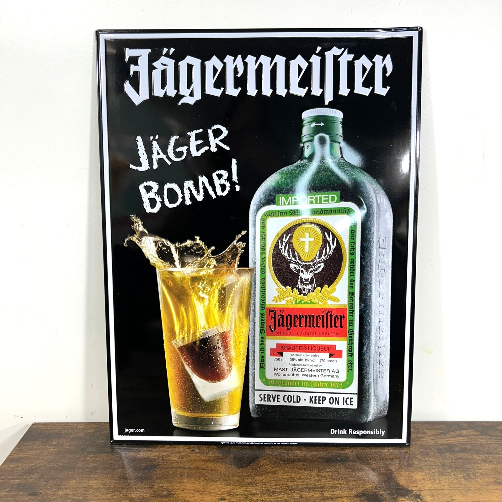 Jagermeister Tin Metal Advertising Sign Jagermeister Tin Metal Advertising Sign