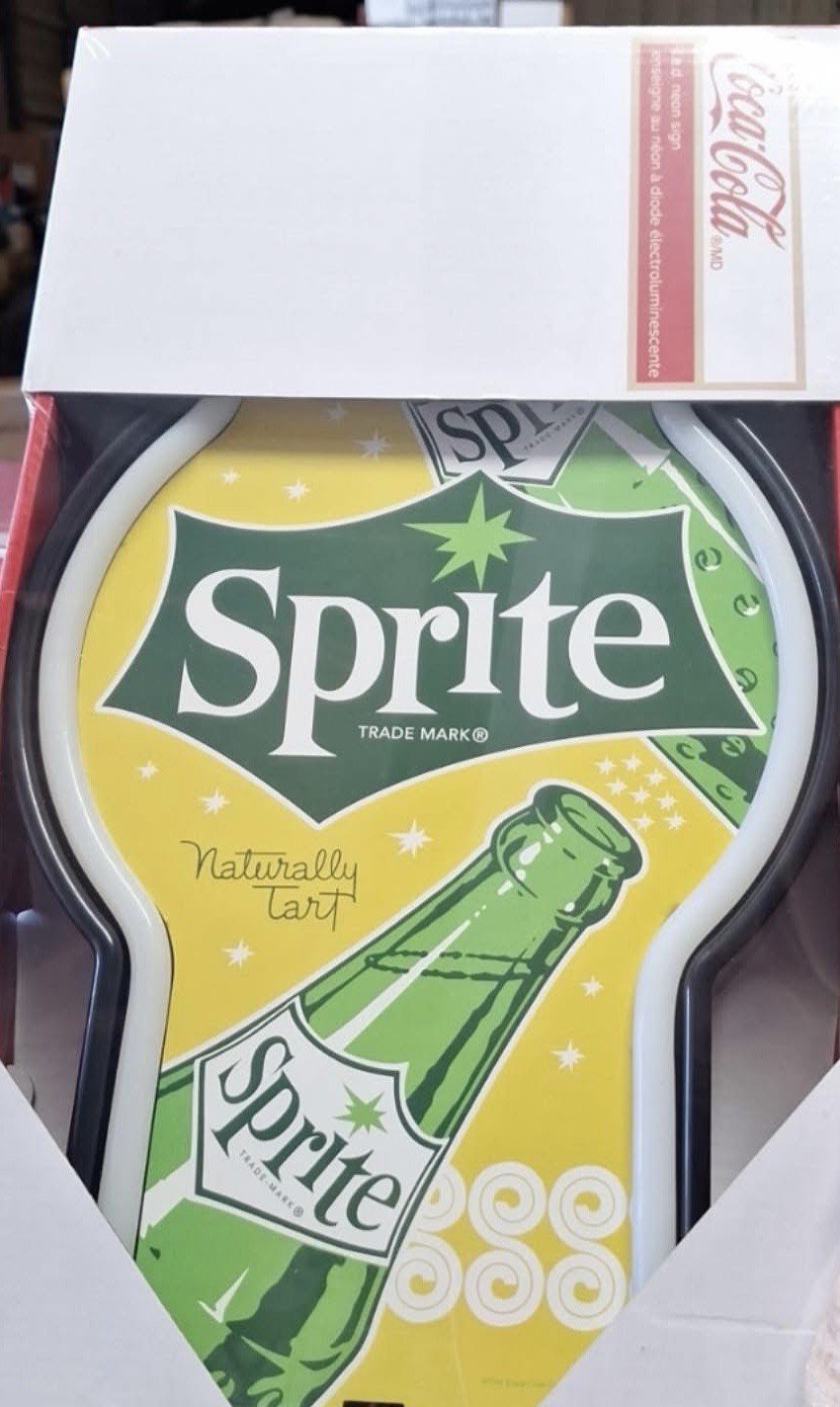 Sprite Naturally Tart Soda Advertising Sign Green Yellow White