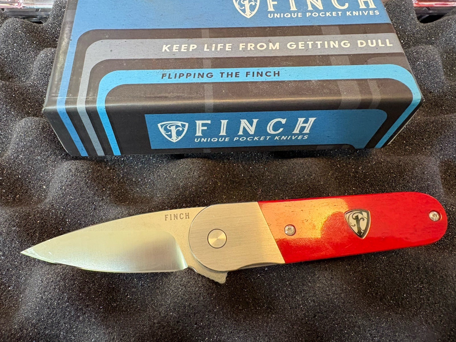 Finch Knives Cherry Bomb W/ Red Bone Handle & 154CM