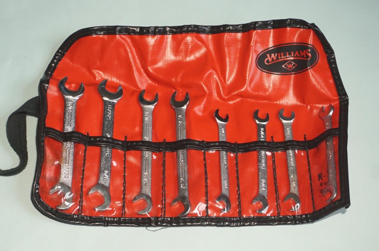 Vintage Williams Superwrench Angle Head Ignition Wrench Set with Pouch K-21