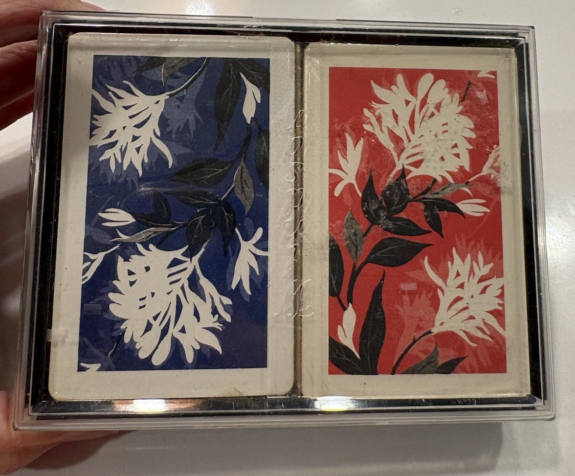 Vtg Windsor Northbrook Floral Playing Cards Sealed Tax Stamp 100%