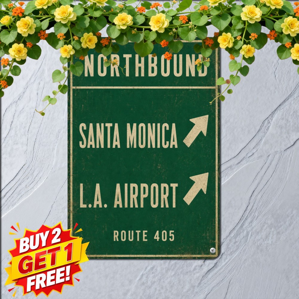 Scenic Coastal Highway Route Sign Classic California Travel Metal Tin Plaque