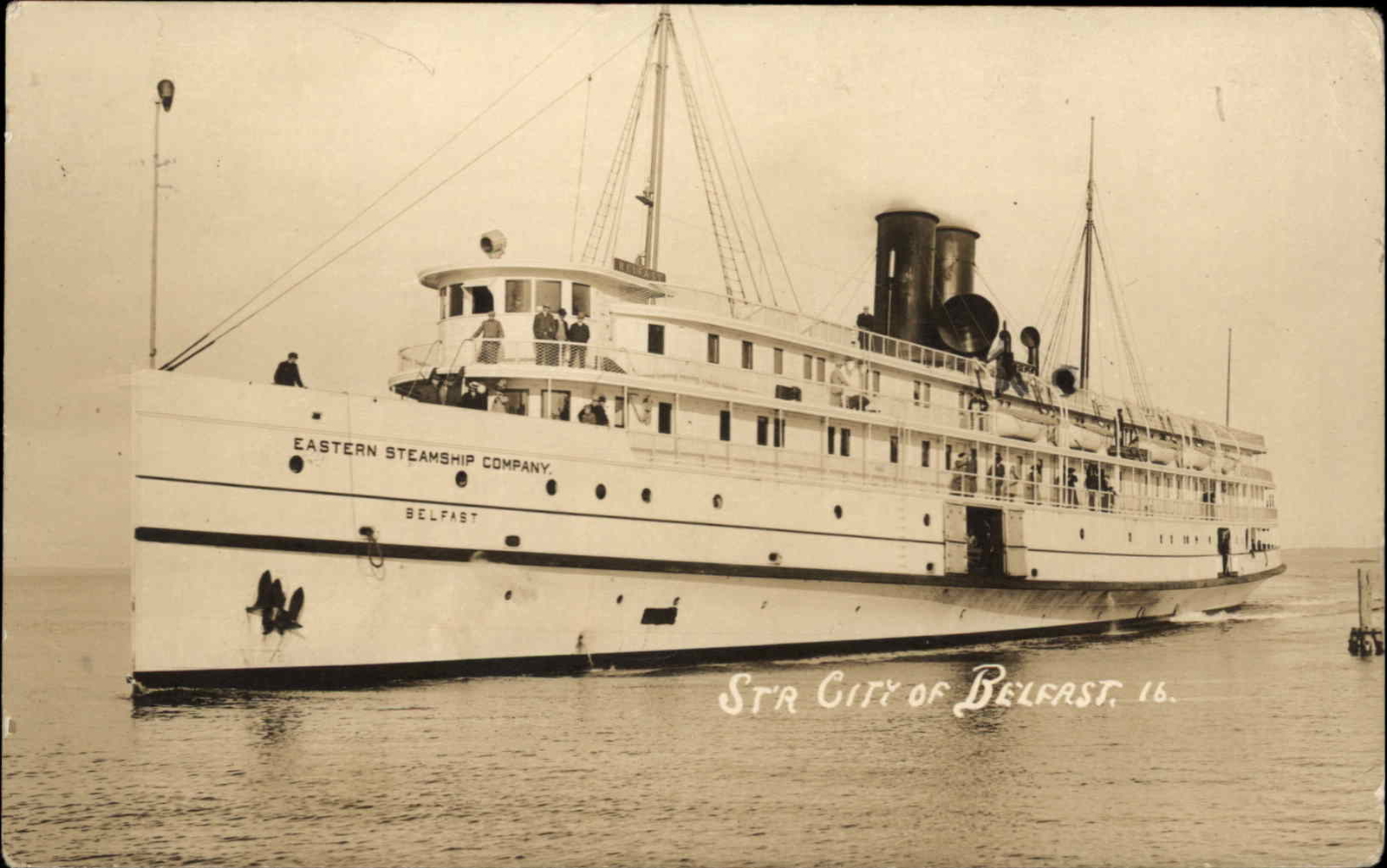 Steamer Boat CITY OF BELFAST ESS Co c1910 Real Photo Postcard