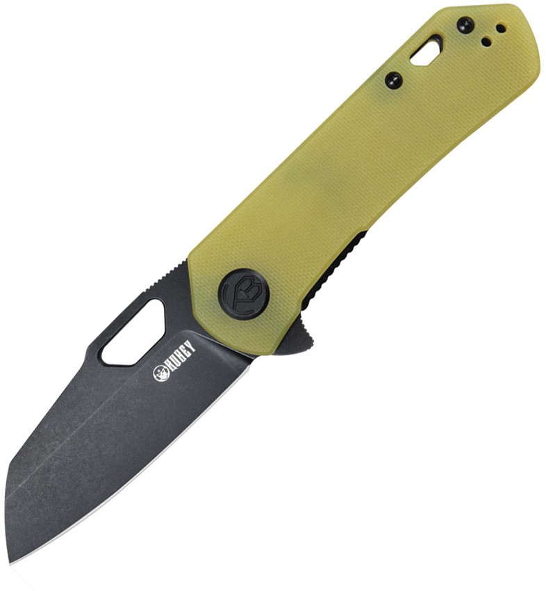 Kubey Duroc Linerlock Transulcent Yellow G10 Folding AUS-10 Pocket Knife 332H